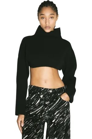 Marni Stickade tröjor & koftor, Dam, S, Ullstickad Turtleneck Cropped Sweater