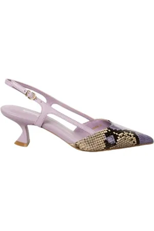 Jeannot Skor, Dam, 37 EU, Läder, Python Print Slingback Sandal - Lila