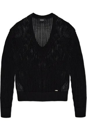Dsquared2 Stickade tröjor & koftor, Herr, 2Xl, Bomull, V-ringad tröja