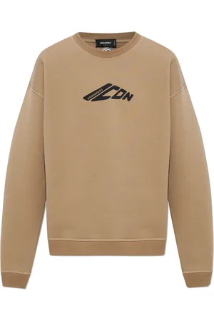 Dsquared2 Sweatshirts & Hoodies, Herr, 2Xl, Bomull, Sweatshirt med tryckt logotyp