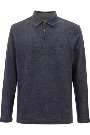 corneliani Topp, Herr, L, Blått Ull Polo Skjorta