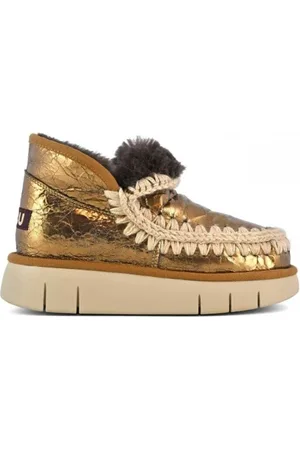 Mou Skor, Dam, 40 EU, Läder, Handgjorda Bronssneakers