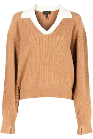 RAG&BONE Stickade tröjor & koftor, Dam, M, Kashmir, Beige Cashmere Casual Sweater