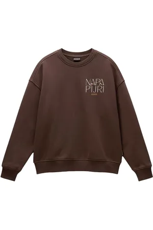 Napapijri Sweatshirts & Hoodies, Dam, M, Bomull, Mysig Oversized Crewneck Sweatshirt
