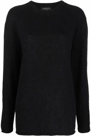 RAG&BONE Stickade tröjor & koftor, Dam, L, Bomull, Casual Svart Tröja med Alpacka Ull