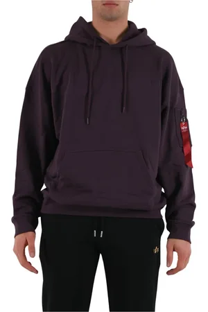 Alpha Industries Sweatshirts & Hoodies, Herr, L, Bomull, Essentials huvtröja med badge-logotyp