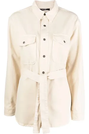 KSUBI Jacka, Dam, L, Bomull, Vit Bomull Voyager Shacket Mallow