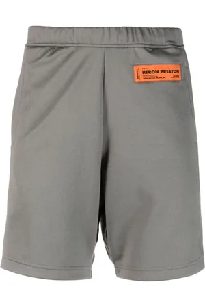 Heron Preston Shorts, Herr, L, Bomull, Casual Grå Logo Track Shorts