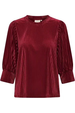 Kaffe Blusar & Skjortor , Dam, M, Polyester, Röd Polyester Blus Topp