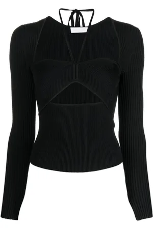 Simkhai Topp, Dam, S, Nylon, Sweetheart Svart Tröja Casual Stil