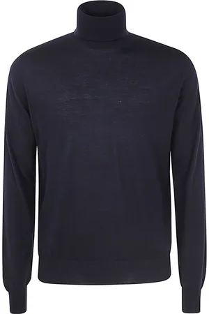 FILIPPO DE LAURENTIIS Stickade tröjor & koftor, Herr, M, Blå Merino Turtleneck Tröja