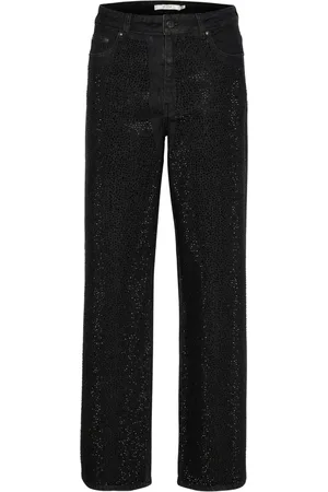 Gestuz Jeans, Dam, W28, Bomull, Vida Ben Jeans Mörk Svart Tvätt