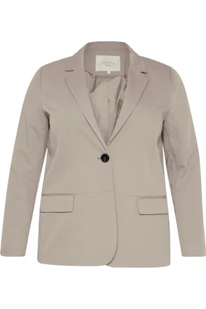 Kaffe Jacka, Dam, 4Xl, Polyester, Elegant Blazer Jacka Elephant Skin Melange