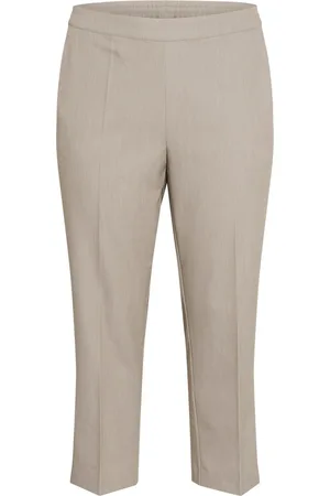 Kaffe Byxor, Dam, 3Xl, Cropped Elephant Skin Melange Byxor