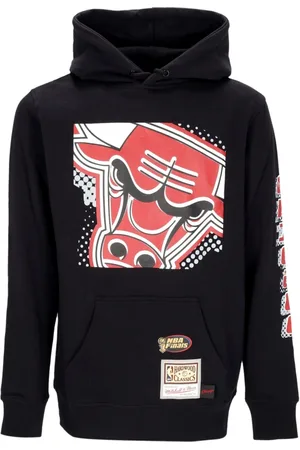 Mitchell & Ness Sweatshirts & Hoodies, Herr, S, Bomull, Chicago Bulls Svart Hoodie