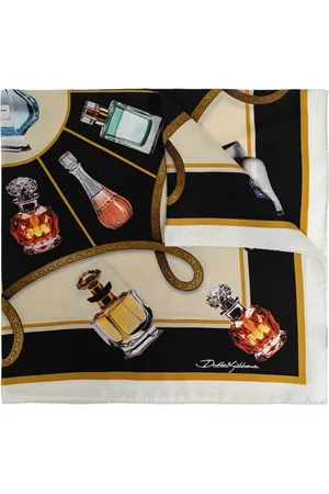 Dolce & Gabbana Accessoarer, Herr, ONE Size, Sidenscarf med tryck