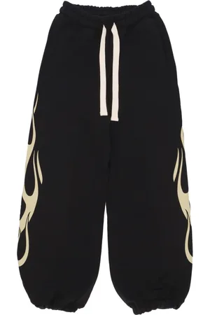 Vision Of Super Byxor, Dam, L, Bomull, Flames Print Lättvikts Tracksuit Byxor