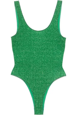 Oseree Badkläder, Dam, L, Grön Lurex Sportig Baddräkt