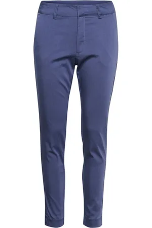 Kaffe Byxor, Dam, M, Blå Indigo Chino Byxor Stilfull Modell