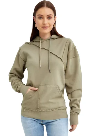 SER.O.YA Sweatshirts & Hoodies, Dam, S, Bomull, Khaki Hoodie Kendric Löst Passform