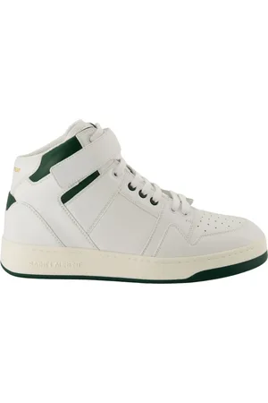 Saint Laurent Skor, Herr, 45 EU, Vita och gröna höga sneakers