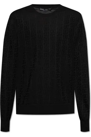 Dolce & Gabbana Stickade tröjor & koftor, Herr, XL, Sidensweater med monogram