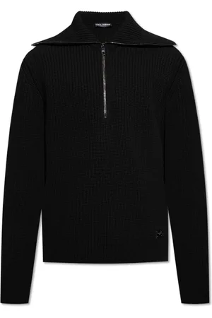 Dolce & Gabbana Stickade tröjor & koftor, Herr, L, Ulltröja med bred krage