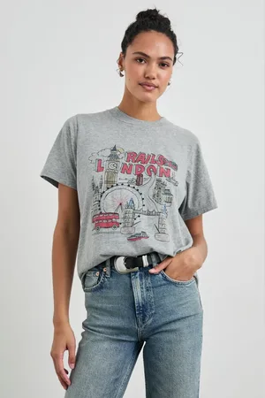 Rails Topp, Dam, M, Bomull, London Boyfriend T-shirt, Svart Bomull Jersey