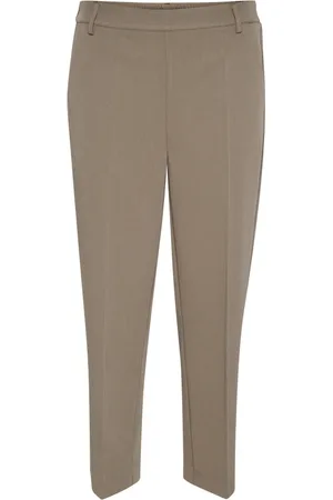 Kaffe Byxor, Dam, 3Xl, Modern Cropped Byxor Major Brown