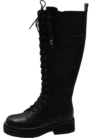 Kurt Geiger Skor, Dam, 39 EU, Läder, Svarta Läder Chelsea Combat Boots