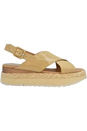 Paloma Barceló Skor, Dam, 39 EU, Läder, Lädersandal med träkila