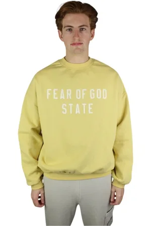 FEAR OF GOD Sweatshirts & Hoodies, Herr, S, Lyxig Amber Heavy Fleece Crewneck