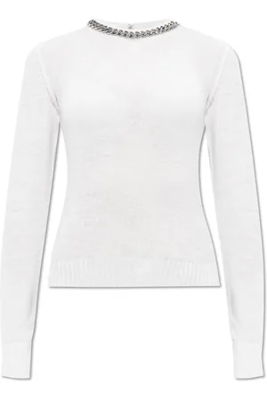 Stella McCartney Stickade tröjor & koftor, Dam, M, Tröja med dekorativ kedja vid halsringningen