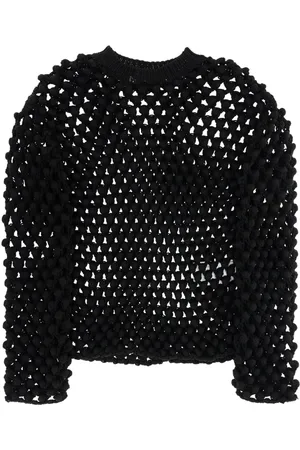 Jil Sander Stickade tröjor & koftor, Herr, M, Popcorn Stitch Crew Neck Sweater