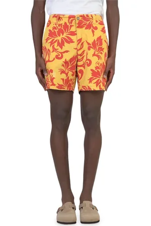 ERL Shorts, Herr, M, Denim, Tropisk Blomma Tryckt Denim Shorts