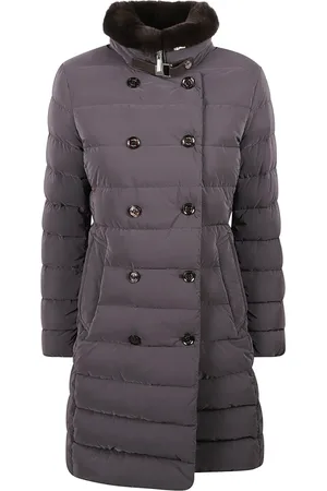 MOORER Kappa, Dam, S, Polyester, Brun gåsdunspaddad kappa