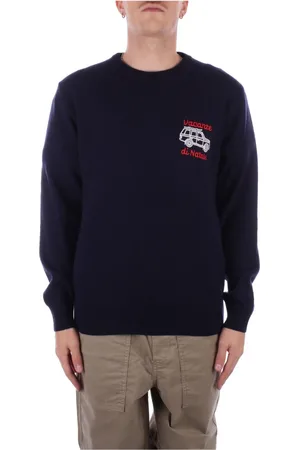 MC2 SAINT BARTH Stickade tröjor & koftor, Herr, M, Kashmir, Logo Front Sweaters