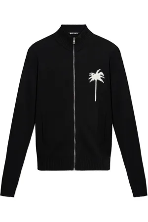 Palm Angels Stickade tröjor & koftor, Herr, L, Bomull, Tröja med ståkrage