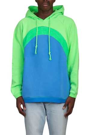 ERL Sweatshirts & Hoodies, Herr, M, Blå Rainbow Hoodie för färgglad stil