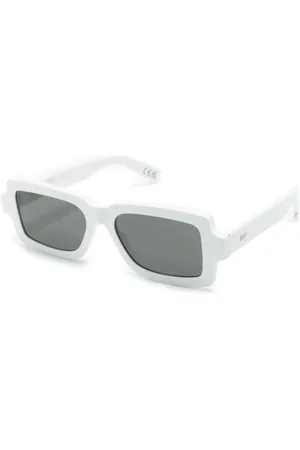 Retrosuperfuture Accessoarer, unisex, ONE Size, Rektangulära vita solglasögon med grå linser