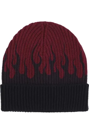 Vision Of Super Accessoarer, Herr, ONE Size, Kashmir, Flames Beanie Hat med Ribbed Workmanship