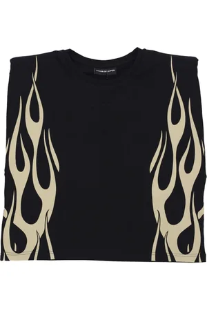 Vision Of Super Topp, Dam, S, Bomull, Flames Tanktop Svart/Vit