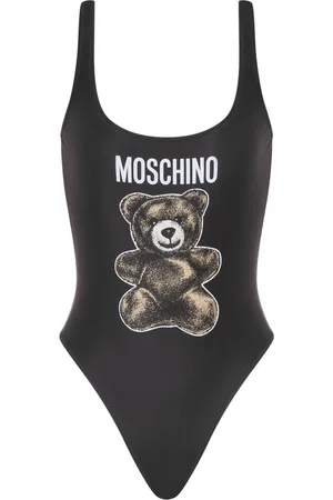 Moschino Badkläder, Dam, S, Läder, Svart havskläder med logotyptryck