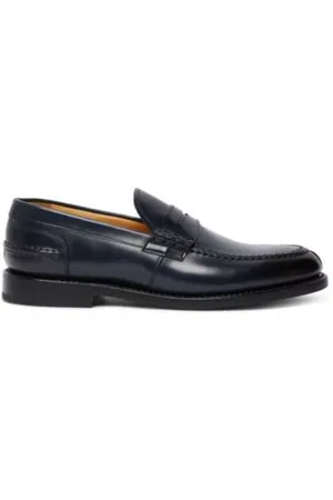 Fabi Skor, Herr, 41 EU, Läder, Blå Läder College Loafer Flex Goodyear