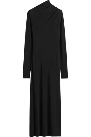 Totême Klänning, Dam, S, Läder, Asymmetrisk Draperad Jersey Klänning