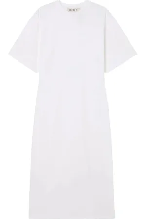 Rohe Klänning, Dam, S, Bomull, Vit Jersey Fitted T-shirt Klänning