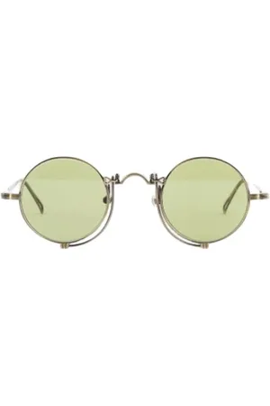 MATSUDA Accessoarer, Dam, ONE Size, Runda Heritage Solglasögon Grön Titan