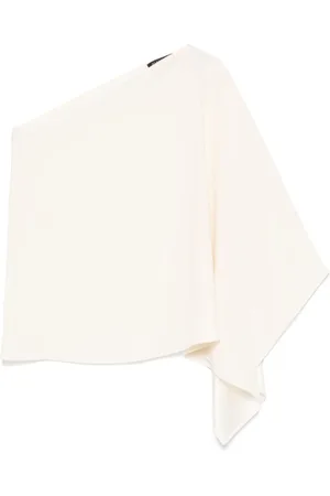 GIANLUCA CAPANNOLO Blusar & Skjortor , Dam, M, Vit One-Shoulder Draperad Topp