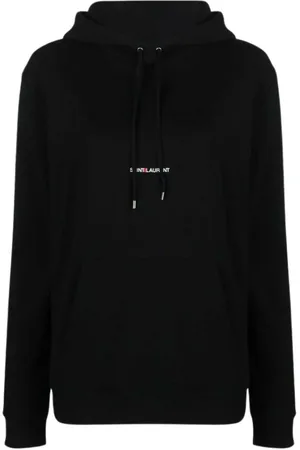 Saint Laurent Sweatshirts & Hoodies, Dam, S, Bomull, Rive Gauche Hoodie med Logo