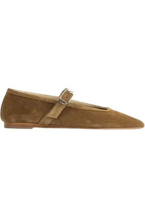 Le Monde Beryl Skor, Dam, 36 EU, Läder, Taupe Ballerina med Rem